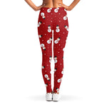 Red Snowman Pattern Print Women's Leggings