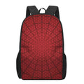 Red Spider Web Print 17 Inch Backpack