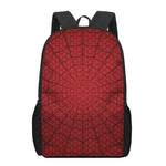 Red Spider Web Print 17 Inch Backpack