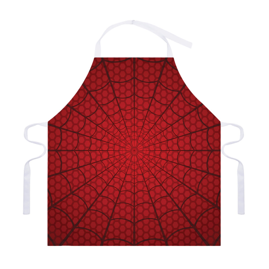 Red Spider Web Print Adjustable Apron