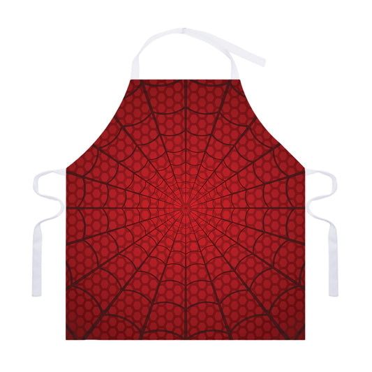 Red Spider Web Print Adjustable Apron