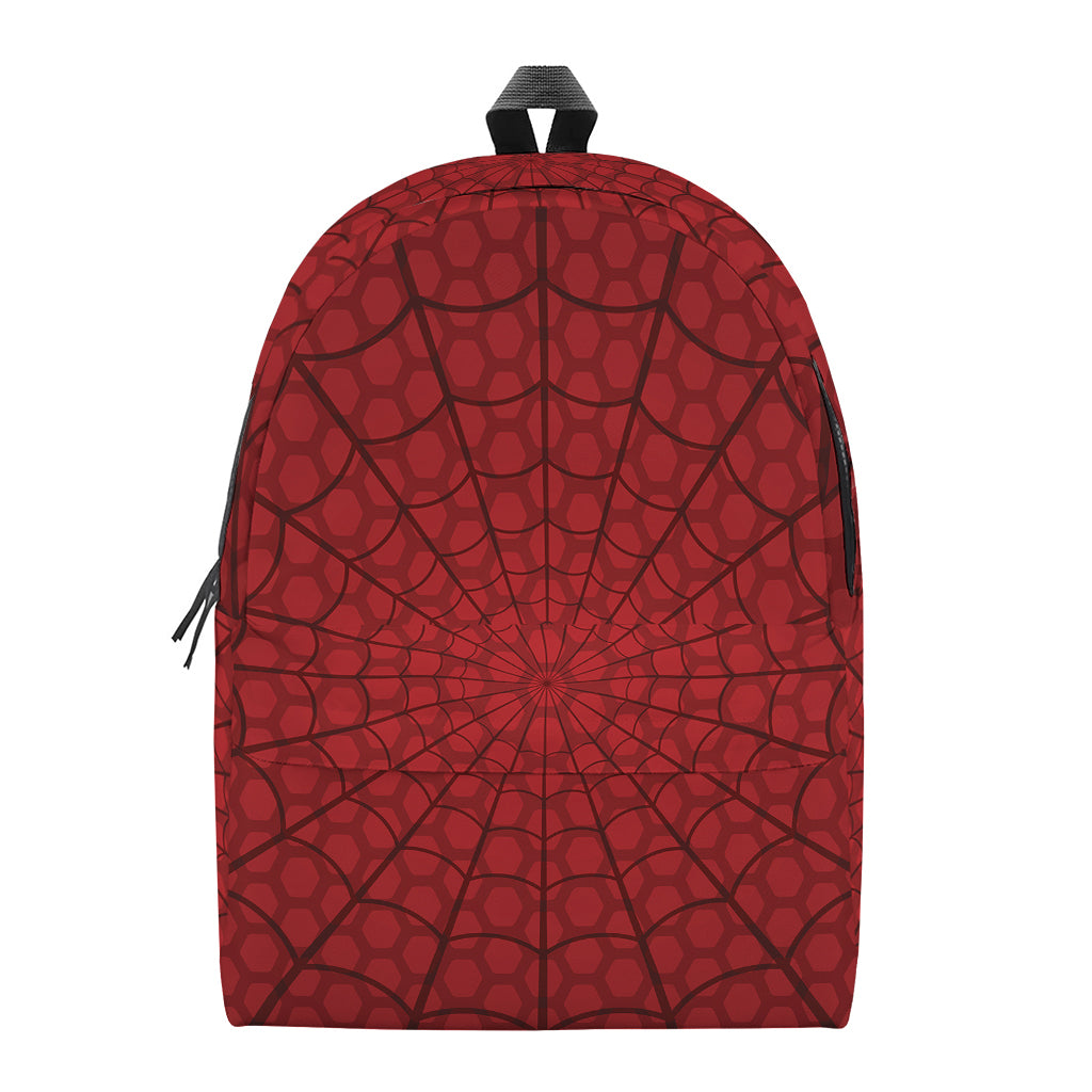 Red Spider Web Print Backpack