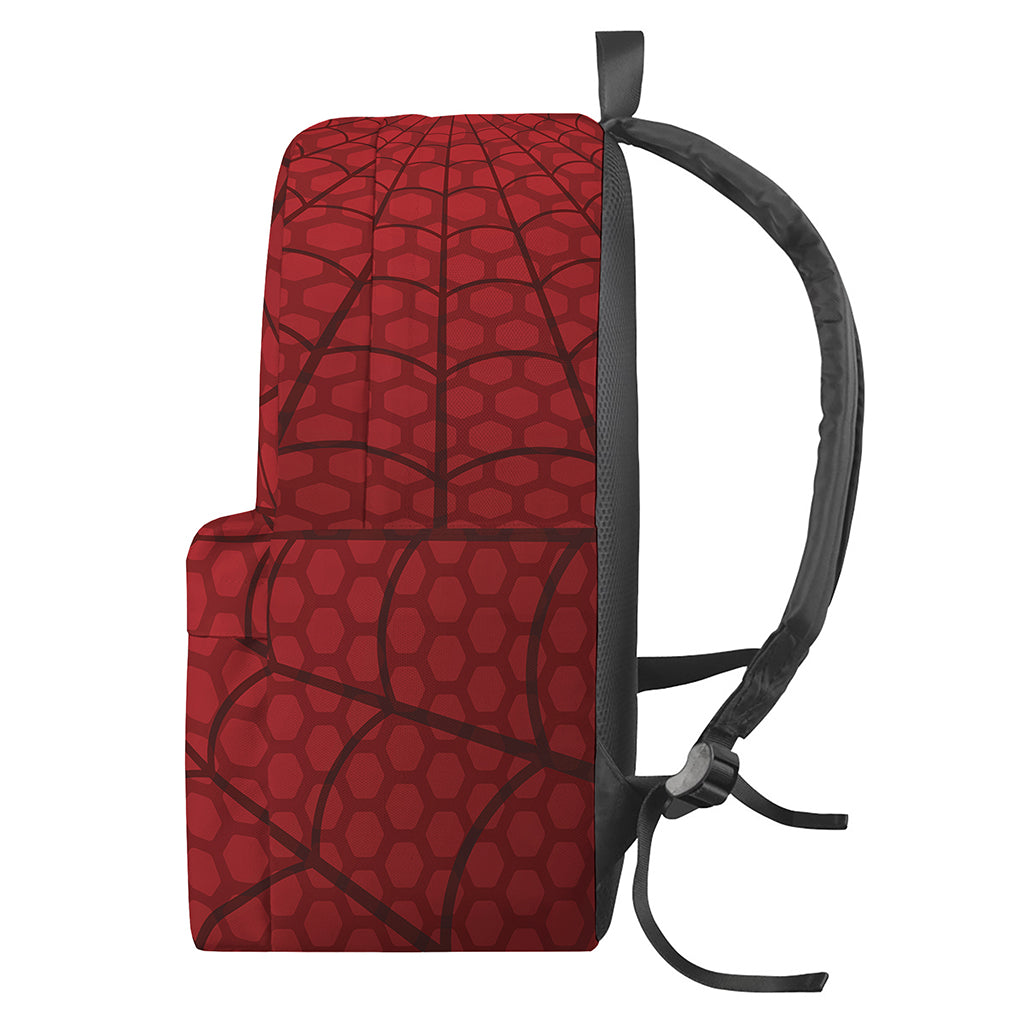 Red Spider Web Print Backpack