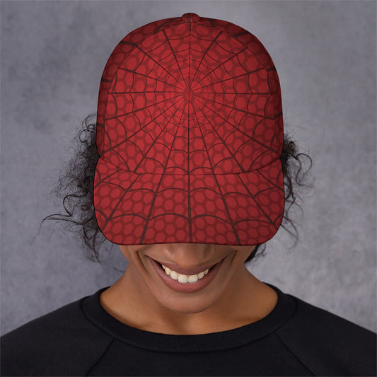 Red Spider Web Print Baseball Cap