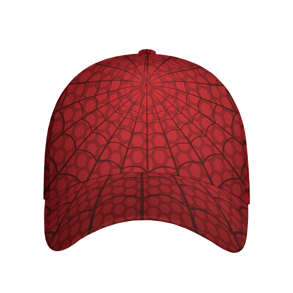 Red Spider Web Print Baseball Cap