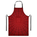 Red Spider Web Print Bib Apron With Pocket