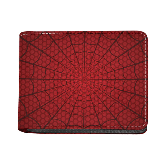 Red Spider Web Print Bifold Wallet