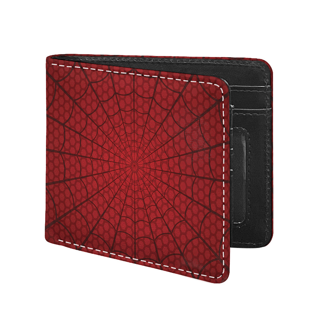 Red Spider Web Print Bifold Wallet