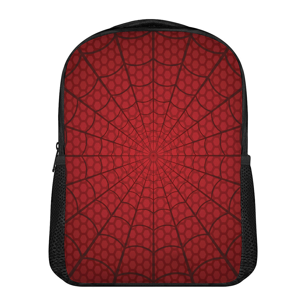 Red Spider Web Print Casual Backpack