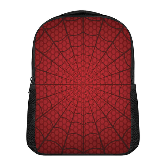 Red Spider Web Print Casual Backpack