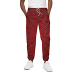 Red Spider Web Print Cotton Pants