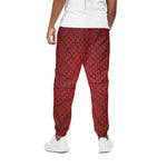 Red Spider Web Print Cotton Pants