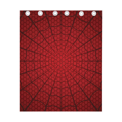 Red Spider Web Print Curtain