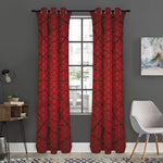 Red Spider Web Print Curtain
