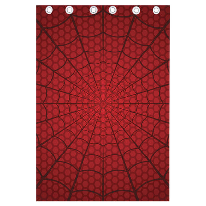 Red Spider Web Print Curtain