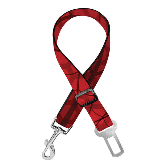 Red Spider Web Print Dog Seat Belt