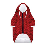 Red Spider Web Print Dog Zip Up Hoodie