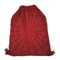 Red Spider Web Print Drawstring Bag