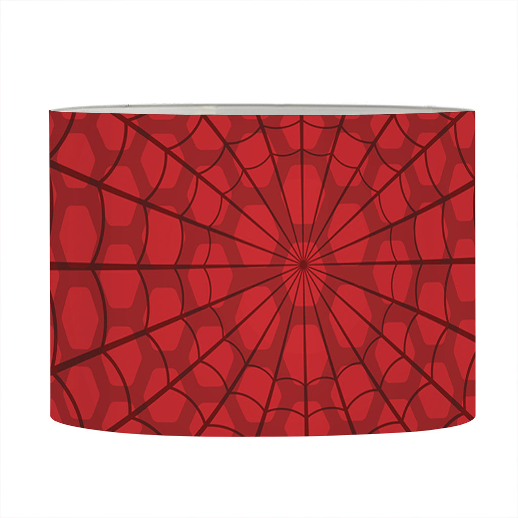 Red Spider Web Print Drum Lamp Shade