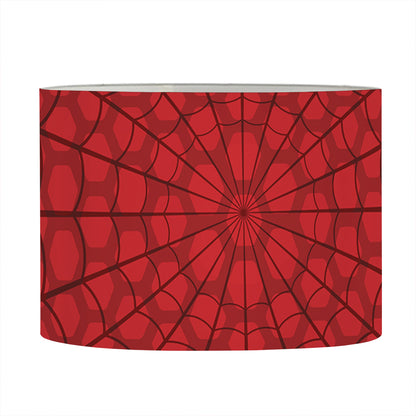 Red Spider Web Print Drum Lamp Shade