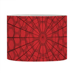 Red Spider Web Print Drum Lamp Shade
