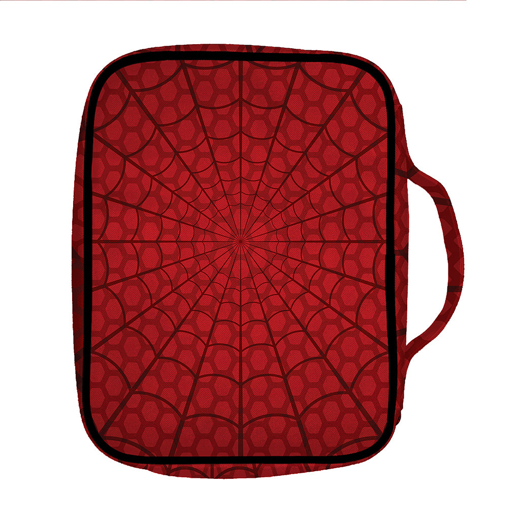 Red Spider Web Print Front Pocket Bible Bag