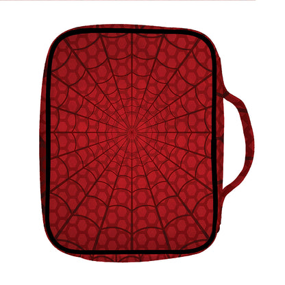 Red Spider Web Print Front Pocket Bible Bag