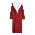 Red Spider Web Print Hooded Bathrobe