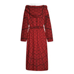 Red Spider Web Print Hooded Bathrobe