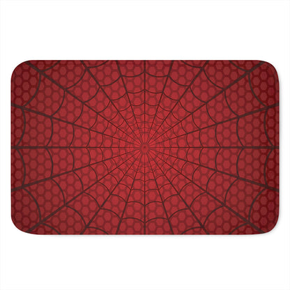 Red Spider Web Print Indoor Door Mat