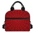 Red Spider Web Print Insulated Lunch Bag
