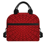 Red Spider Web Print Insulated Lunch Bag