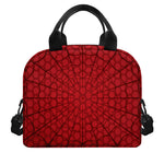 Red Spider Web Print Insulated Lunch Bag