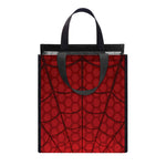 Red Spider Web Print Insulated Lunch Tote