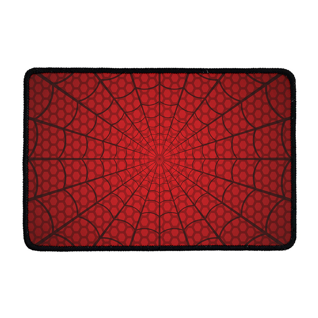 Red Spider Web Print Kitchen Mat
