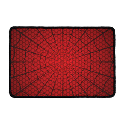Red Spider Web Print Kitchen Mat