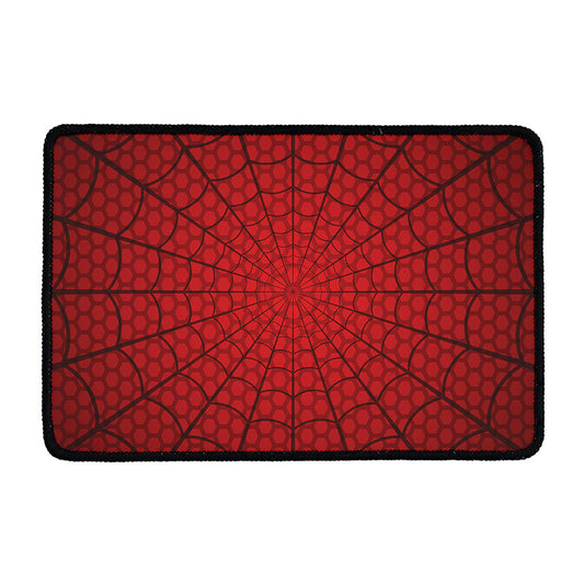 Red Spider Web Print Kitchen Mat