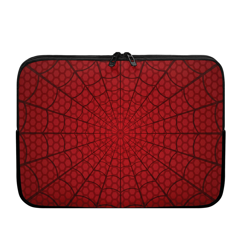 Red Spider Web Print Laptop Sleeve