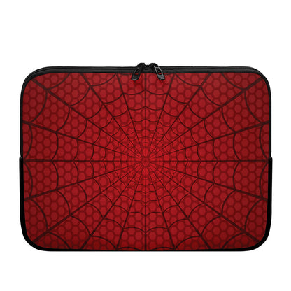 Red Spider Web Print Laptop Sleeve