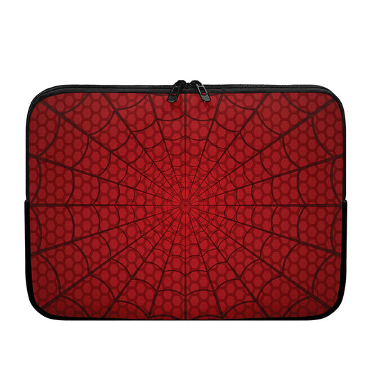 Red Spider Web Print Laptop Sleeve