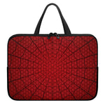 Red Spider Web Print Laptop Sleeve With Handle