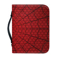 Red Spider Web Print Leather Bible Cover