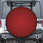 Red Spider Web Print Leather Spare Tire Cover