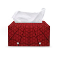 Red Spider Web Print Leather Tissue Box Cover