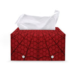 Red Spider Web Print Leather Tissue Box Cover