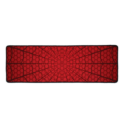 Red Spider Web Print Long Kitchen Mat