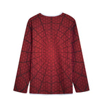 Red Spider Web Print Long Sleeve Short Coat