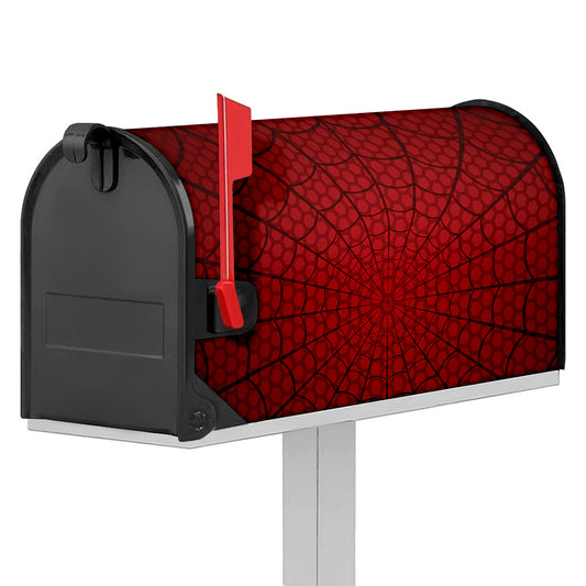 Red Spider Web Print Mailbox Cover