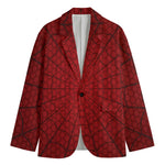 Red Spider Web Print Men's Blazer