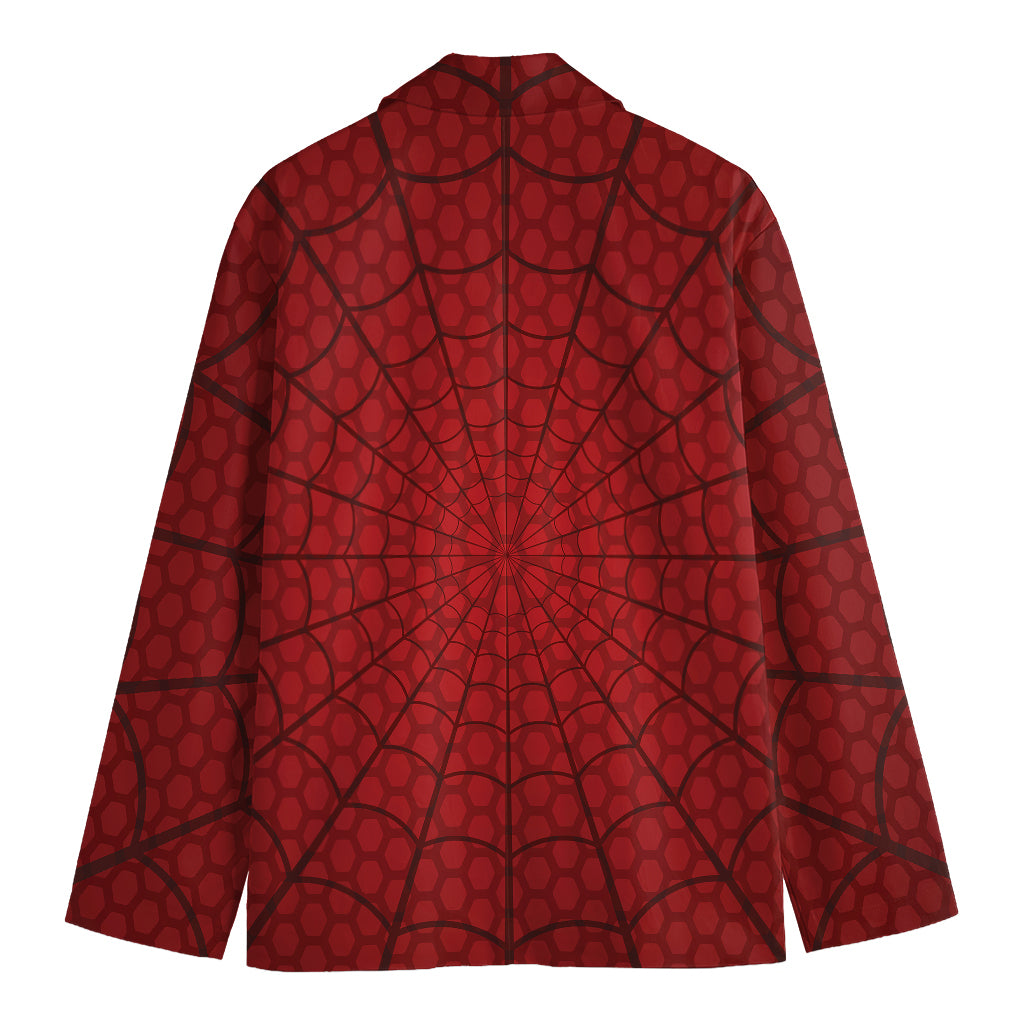 Red Spider Web Print Men's Blazer